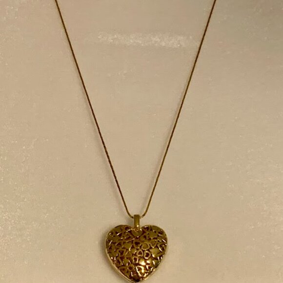 Edmar Jewelry - VINTAGE~Gold Filigree Heart Pendant by Edmar Gold Plated